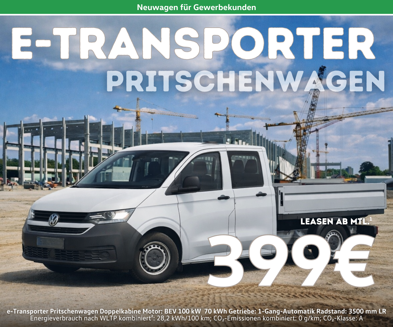 e-Transporter Pritschenwagen e-Transporter Pritschenwagen